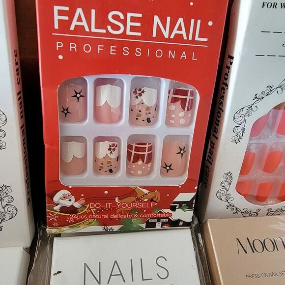 6 Packages of False Fake Nails New in Boxes - Picture 7 of 10